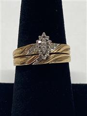 10K YELLOW GOLD DIAMOND CLUSTER RING SIZE 7.75 3.7G